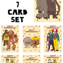 Unusual friends anniversary 7 card set #2