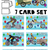 Star Wars on bike Congrats 7 card set