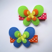 Butterfly clips, Kiwi & Blueberry