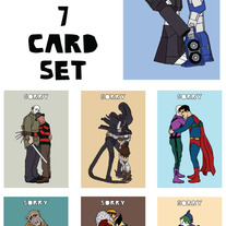 Hugging enemies Sorry 7 card set