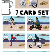 On Vespa Thanksgiving 7 card set