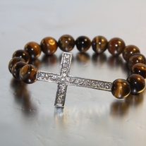 Wood-look Cross bracelet