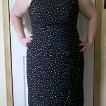 Studio I Black Sleeveless Dress with White Polka Dots Sz 16W