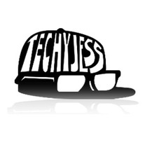 Black Techyjess Hat Decal-3"