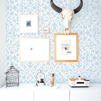 Heidi Geometric Swirls Modern Wall Damask Allover Designer Pattern Stencil better than wallpaper or vinyl decals Home Decor