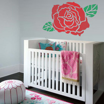 X Large size Rose Flower Garden Designer Pattern great for kids and nursery room Wall DIY Stencil Home Decor better then vinyl decals