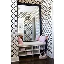 Krista Rhombus Cross Line pattern Square Geometric Couture Designer Pattern Allover Stencil for Walls Decor 