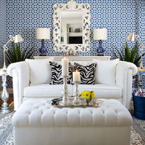 Bryan Handsome looking Modern Link Square Geometric Couture Designer Pattern Allover Stencil for Walls Decor