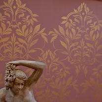 Aurora Damask Old World Allover Designer Pattern Wall Stencil 