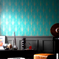 Stunning Leaf Designer Pattern Wall Stencil Home Decoration