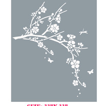 Butterfly Dragonfly Cherry Blossom Tree Oriental Decor  Wall Stencil