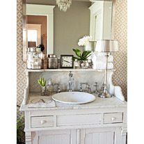Mosaic Like Asian Beauty Design DIY Wall Stencil Circles 