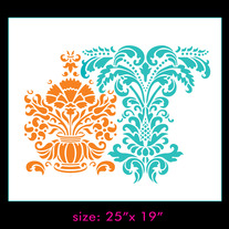 Anastasia Damask Pattern Wall Stencil Home Decor