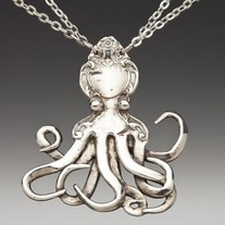 Octopus Silver Vintage Spoon Necklace