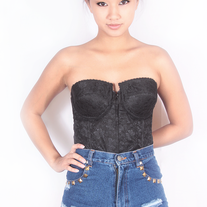 Black lace bustier