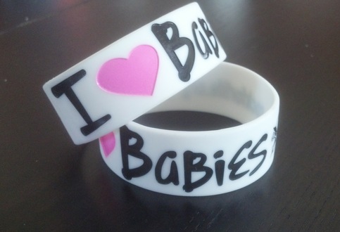 "I Heart BaBieS" Wristband White