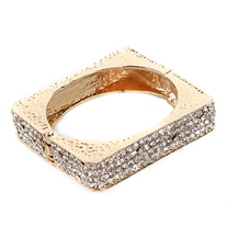 Gold Square/Circle Jeweled Bracelets