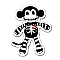 Macabre Sticker Skeleton Monkey