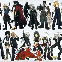 Stickers - Final Fantasy VII: Advent Children Character Stickers (Fanart)