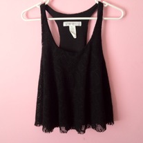 Black Lace Layered Top