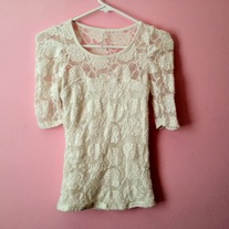 Lace/Crochet Cream Top