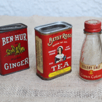 Spice & Tea Containers, Set of 3, Ben-Hur, Betsy Ross & Crown Colony