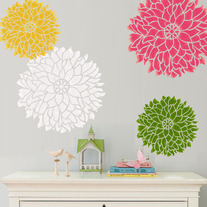 Wall Stencil Bold Statement Flower Dalia Small size Pattern Wall Room Decor 