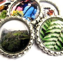 Trekking around Peru - Fridge Bottle Cap Photo Magnet Set