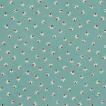 Fat Quarter-Sophie Small White Petal on Aqua/ 3250611