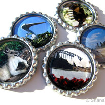 Around Australia - Bottle Cap Photo Magnet Set