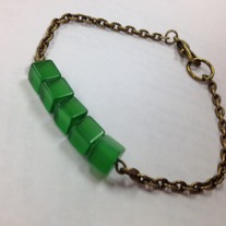 Green Squared Arm Candy - Pick Your Chain