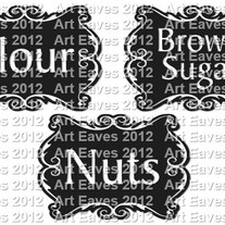 Classy Scroll Vinyl Canister Labels