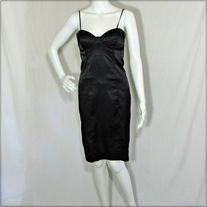 Black Embellished Tie Back Dress