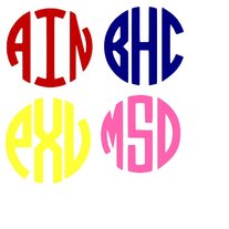Circle Monogram Car Decal