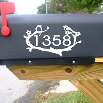 Bird Wreath Vinyl Mailbox Decal