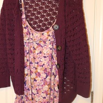 Old Navy Flower Tank and Matching Crochet Cardigan, Purple