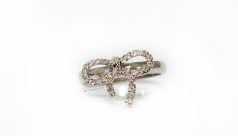 Ribbon Crystal Ring - Silver