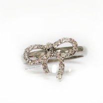 Ribbon Crystal Ring - Silver