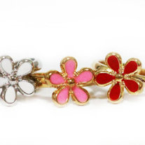 Flower Ring (Pink) - Silver - Thumbnail 1