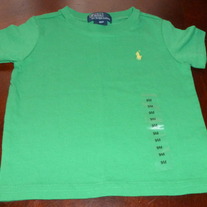 RALPH LAUREN POLO GREEN SHIRT-NEW-9 MONTHS