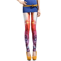 Colorful galaxy printed leggings
