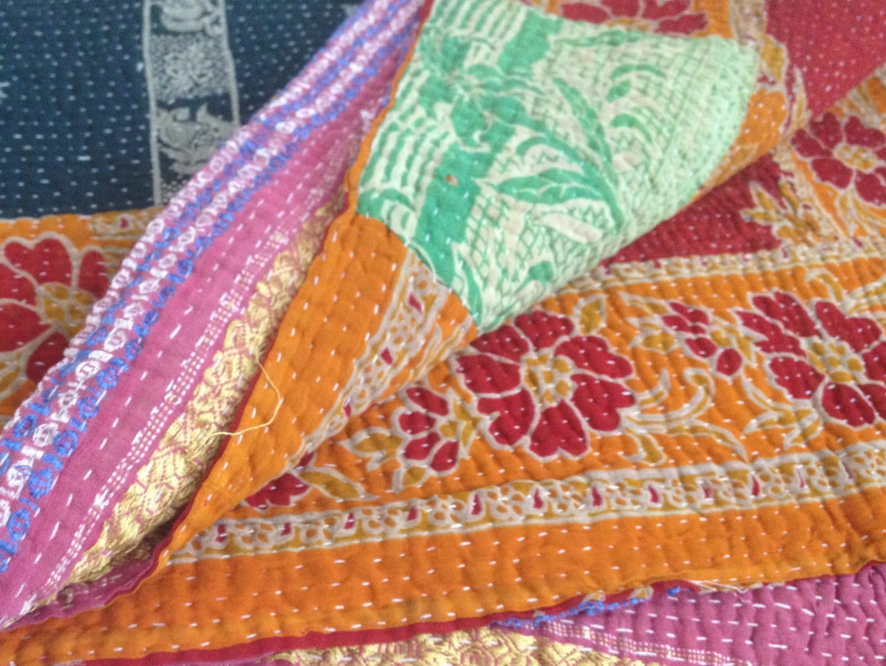 Reversible Vintage Kantha Quilts/throw From India on Storenvy