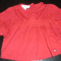RED TOMMY HILFIGER SHIRT SIZE 3-6 MONTHS