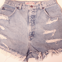 Vintage denim high waist shorts