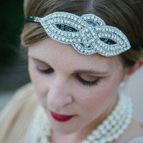 The Myrtle - Art Deco Rhinestone and Beaded 1920s Flapper Style Tie Headband
