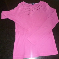 Long Sleeve Pink Shirt with Sequins-Gap Kids Size 10