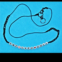 Fancy Crocheted Black Hemp Name Necklace