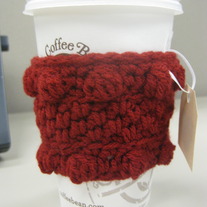 Red Bobble Coffee Cup Cozy
