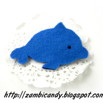Felt dolphin brooch