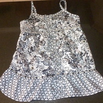 Black/White Silk Spaghetti Strap Top-Limited Too Size 12